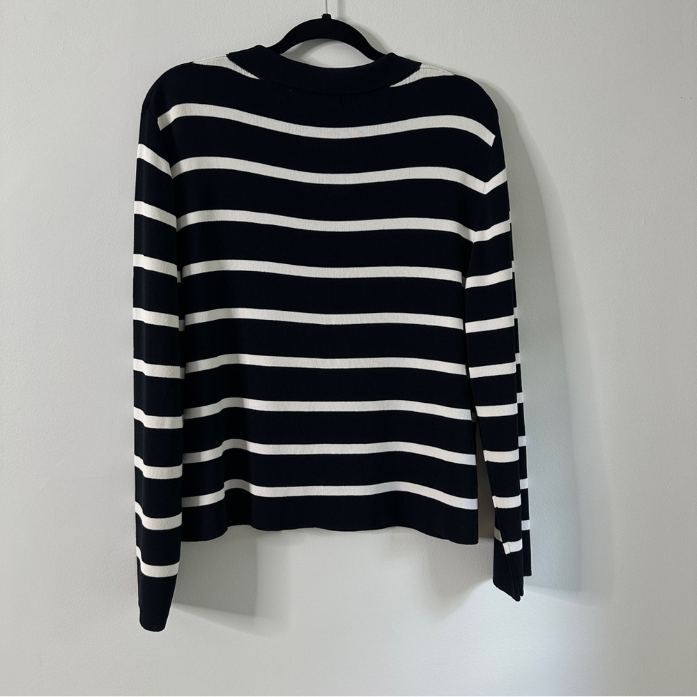 Vintage 90s Black and White Long Sleeve Nautical Summer Knit - Picture 6 of 6